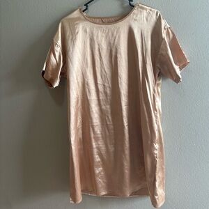 Chic Satin Blush Short Dress or Long Top